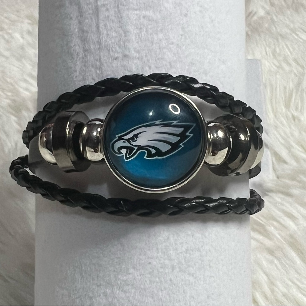 Philadelphia Eagles Logo Faux Leather Adjustable Bracelet